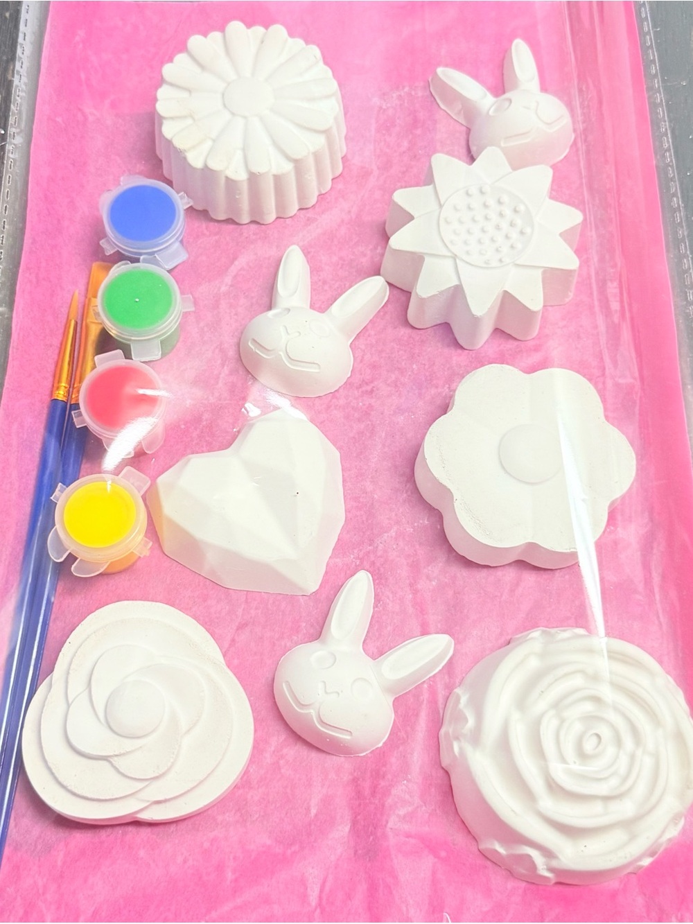 2 kit DIY Party Paintable Plaster Shapes Kit - White
